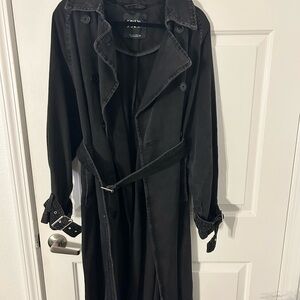 Zara Black Denim Trench Coat